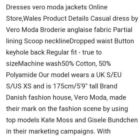 VERA MODA‎ Womens Dress SZ L Broderie Eyelet Drop Waist Navy Sheath Sleeveless - Picture 10 of 10